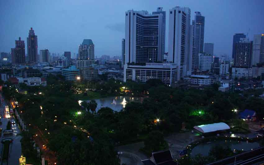 City view at dusk from Weatherstaff landscape design software