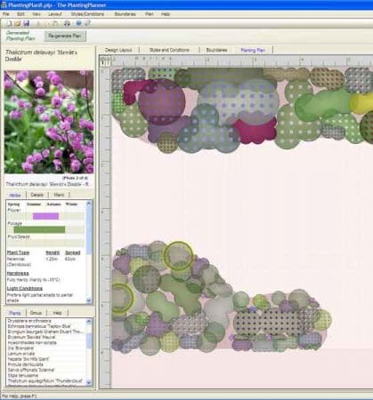 A planting plan generated by the Weatherstaff PlantingPlanner