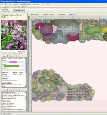 A planting plan generated by the Weatherstaff PlantingPlanner