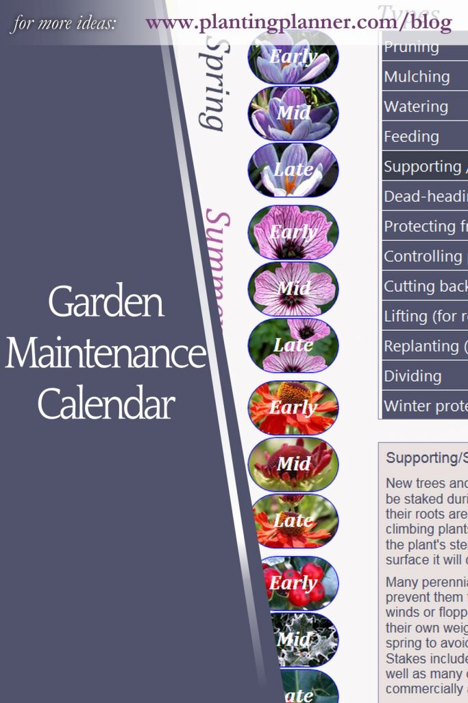 Garden Maintenance Calendar - from Weatherstaff garden design software