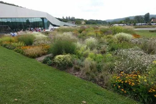 Green lawns outside Lascaux Centre - from Weatherstaff garden design software