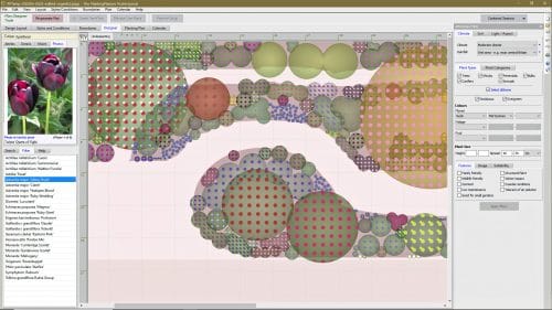 Screenshot showing design functions of the Weatherstaff PlantingPlanner